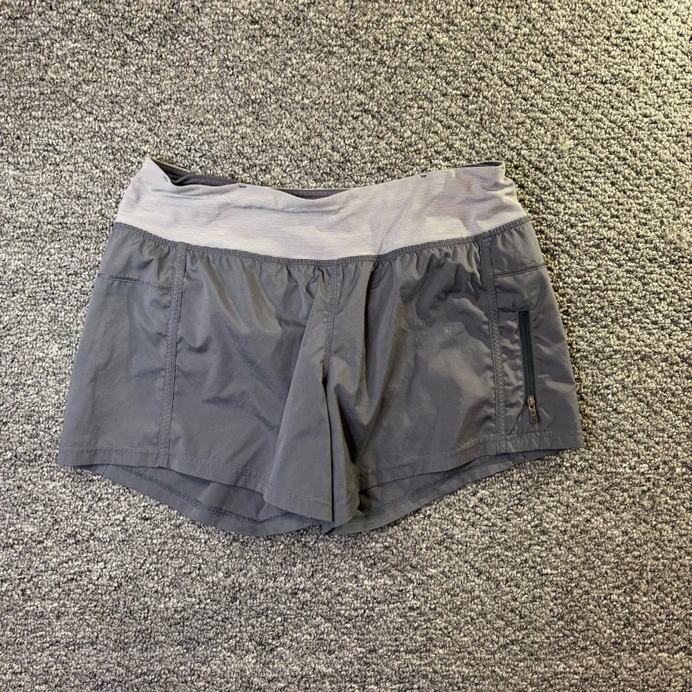 Lululemon Women’s Running Shorts Gray Size 6 Zipper Pocket